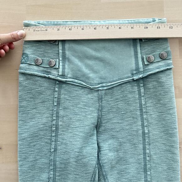 Free People Catch Me If You Can Leggings XS Moto Snap Button Cotton Patchwork - Picture 11 of 13